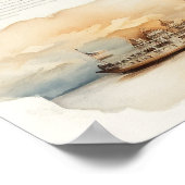Aquarel Reis Kaart Poster (Hoek)