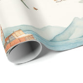 Aquarel Reiskaart Cadeaupapier (Rol Hoek)