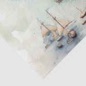 Aquarel Reiskaart Tissuepapier (Detail)