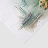 Aquarel Reiskaart Tissuepapier (Detail)