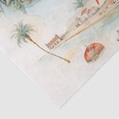Aquarel Reiskaart Tissuepapier (Detail)