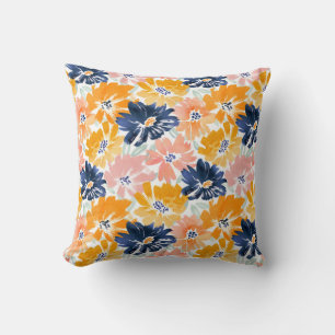 Aquarel Retro Bloemmotief Kussen