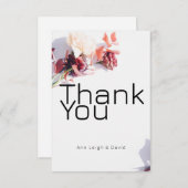 Aquarel Retro Boho Bloem "Dank je wel" kaart (Voorkant / Achterkant)