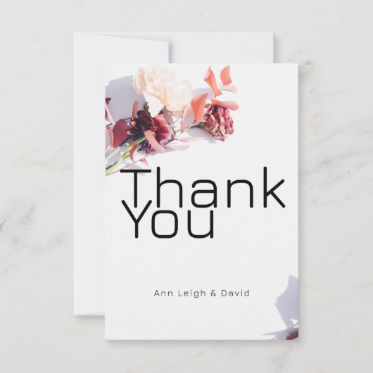 Aquarel Retro Boho Bloemkaart Bedankkaart (Voorkant)