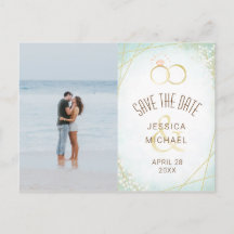 Aquarel Ringen Geometrische Foto Save The Date