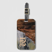 Aquarel Rocky Mountains schilderij monogram Bagagelabel (Voorkant (verticaal))