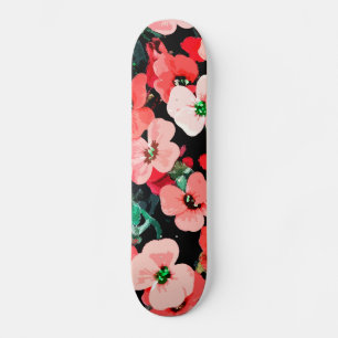 Aquarel Rode Bloem Persoonlijk Skateboard