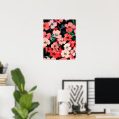 Aquarel Rode Bloem Poster (Thuiskantoor)