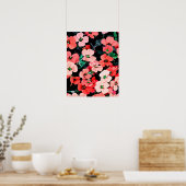 Aquarel Rode Bloem Poster (Keuken)