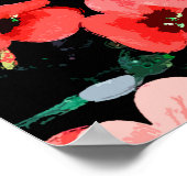 Aquarel Rode Bloem Poster (Hoek)