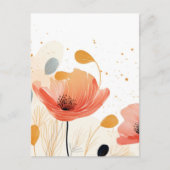 Aquarel rode klaproos schilderij briefkaart (Voorkant)