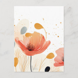 Aquarel rode klaproos schilderij briefkaart