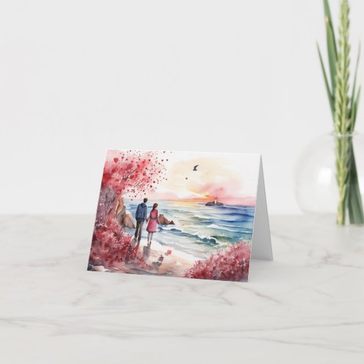 Aquarel Romantisch Kaart (Voorkant)