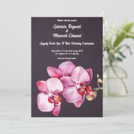 Aquarel Romantische Orchideeën Bloemenbruiloft Kaart