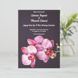 Aquarel Romantische Orchideeën Bloemenbruiloft Kaart