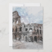 Aquarel Rome Colosseum – Elegante Italiaanse Reis Kaart (Voorkant)