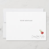  Aquarel Rood Bloemmotief Maatwerk Bedankt  (Achterkant)