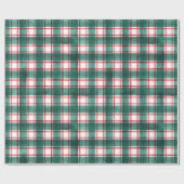 Aquarel Rood Groen Kerstmis Schotse ruit Kerstmis Cadeaupapier (Vlak)