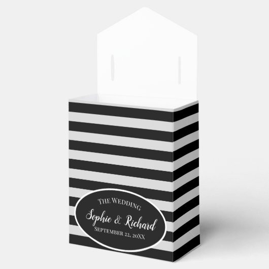 Aquarel Rood Poppies Roze Roze Strepen Bruiloft Bedankdoosjes (Geopend)