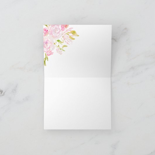 Aquarel Roos boeket Bedankt (Binnen)