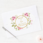 Aquarel Roze Anemone Bloemen Sticker (Envelop)