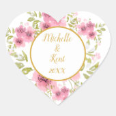 Aquarel Roze Anemone Bloemen Sticker (Voorkant)