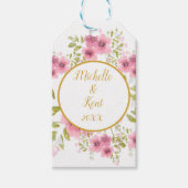 Aquarel Roze Anemone Floral Gift Label Cadeaulabel (Voorkant)