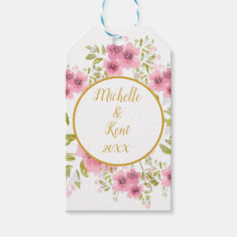Aquarel Roze Anemone Floral Gift Label Cadeaulabel