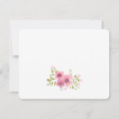 Aquarel Roze Anemone Floral Save The Date Kaart (Achterkant)