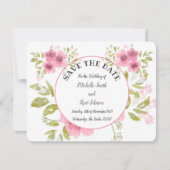 Aquarel Roze Anemone Floral Save The Date Kaart (Voorkant)