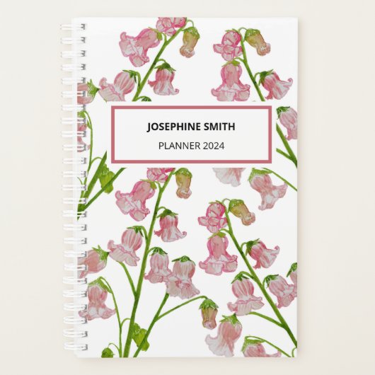 Aquarel Roze Bloemen Planner (Voorkant)