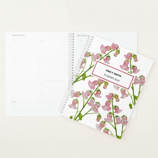 Aquarel Roze Bloemen Weekplanner Planner (Display)