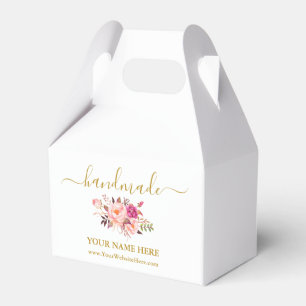 Aquarel Roze Bloemige Calligrafie Kleine Handgemaa Bedankdoosjes