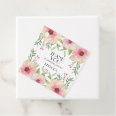 Aquarel Roze Bloesems Dank U Bedankjes Labels (In situ)