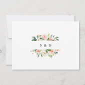 Aquarel Roze Blush Bloemen Bruiloft Handschrift Save The Date (Achterkant)