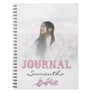 Aquarel Roze Botanische Foto-herinnering Notitieboek