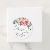 Aquarel Roze Crème Roos Bloemige Dank Je Bedankjes Labels (In situ)