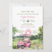 Aquarel Roze Golf Baby Shower Kaart (Voorkant)