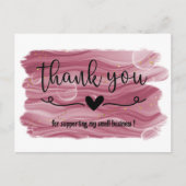 Aquarel Roze Goud Roze Bedankt Zakelijk Briefkaart (Voorkant)