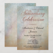 Aquarel Roze Gouden Jubileum Feest Uitnodiging (Voorkant / Achterkant)