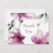 Aquarel Roze Lily Floral Business Dank u Bedankkaart (Voorkant)