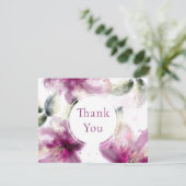 Aquarel Roze Lily Floral Business Dank u Bedankkaart (Staand voorkant)