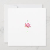 Aquarel Roze Lotus Bloementuin Opslag Bericht Datu Save The Date (Achterkant)