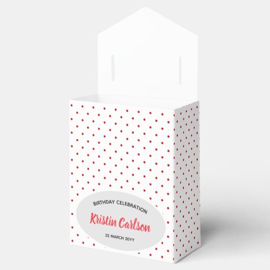 Aquarel Roze Rood Wit Polka Dots Patroon Bedankdoosjes (Geopend)