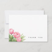 Aquarel Roze Tulpen Rouw Bedankt (Voorkant)