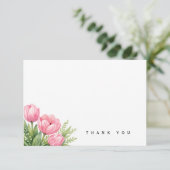 Aquarel Roze Tulpen Rouw Bedankt (Staand voorkant)