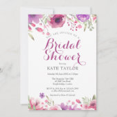 Aquarel Rozen Bloemen Bruidsdouche Invitation Kaart (Voorkant)