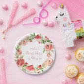 Aquarel Rozen en Fruit Krans Papieren Bord (Feest)