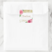  aquarel Rozen en gouden glitter Stickers (Tas)