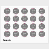 Aquarel Rozen Groen Dank u Ronde Sticker (Vel)
